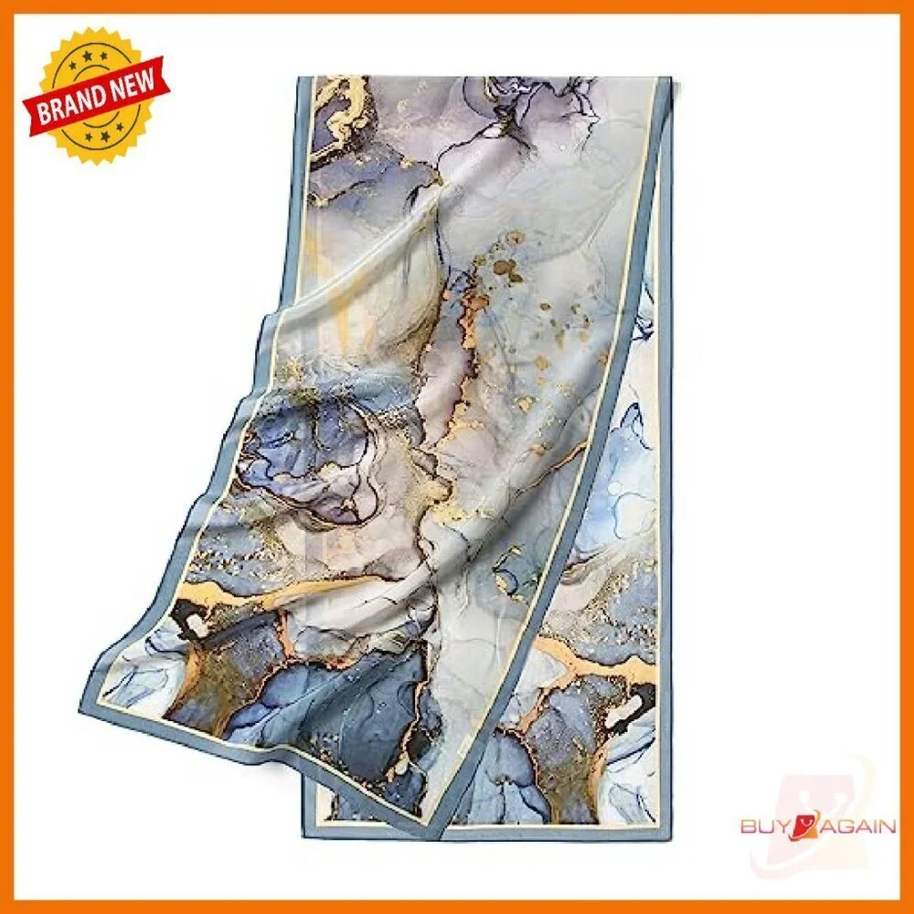 100% Mulberry Silk Scarf 55x14 Inches Long Rectangular Hair Towel Gift